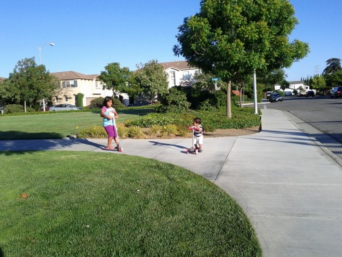 Scootering at the park with your favorite friends.