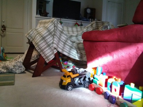 But in the living room was a fort