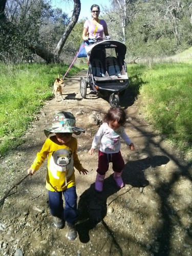 Mama is always afraid someone will break a tooth. Here we are trying to cross a river.