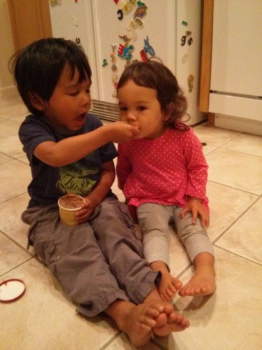 Sharing ice cream