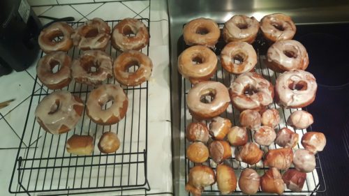 Mama scored a new deep fryer. Broke it in with donuts.